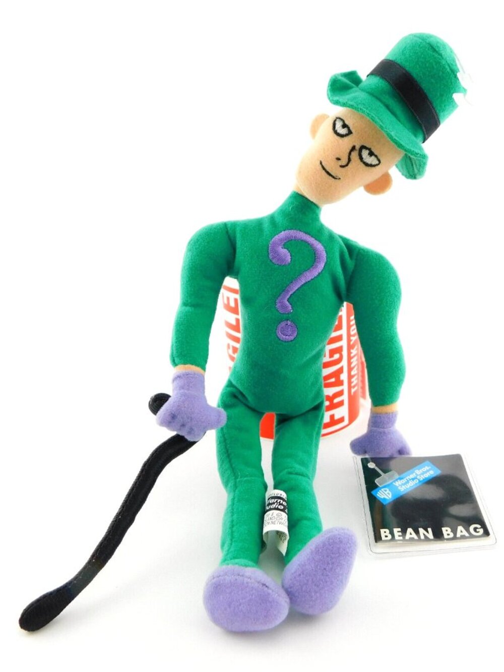1999 New The RIDDLER Batman Villain Plush Bean Bag WB Store